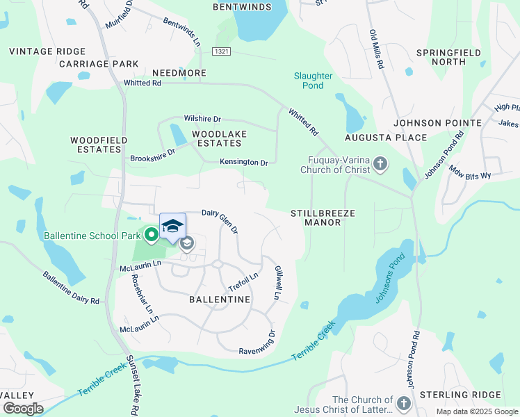 map of restaurants, bars, coffee shops, grocery stores, and more near 1413 Wesser Court in Fuquay Varina