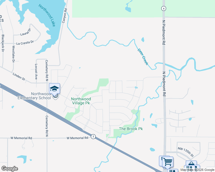 map of restaurants, bars, coffee shops, grocery stores, and more near 13805 North Piedmont Road in Piedmont