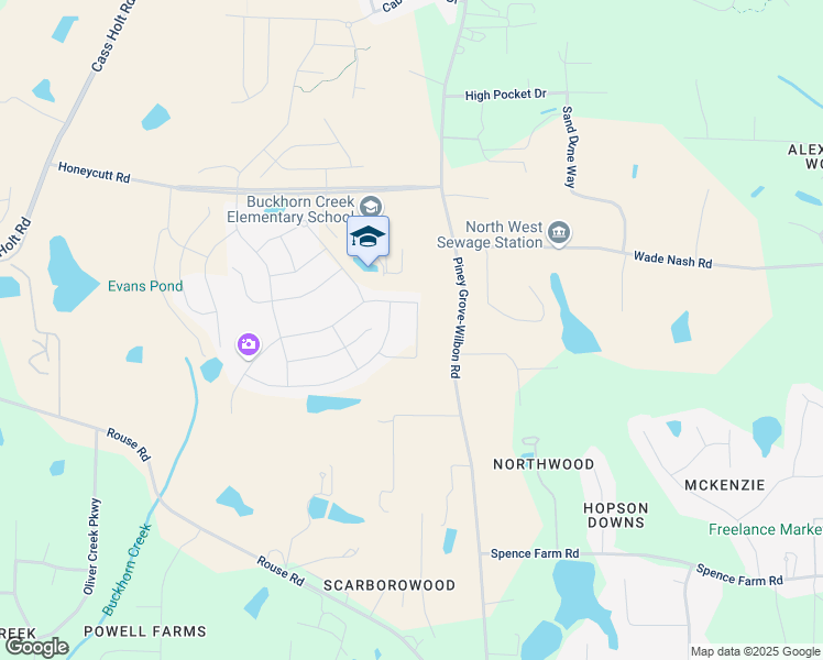 map of restaurants, bars, coffee shops, grocery stores, and more near 1328 Piney Grove-Wilbon Rd in Holly Springs