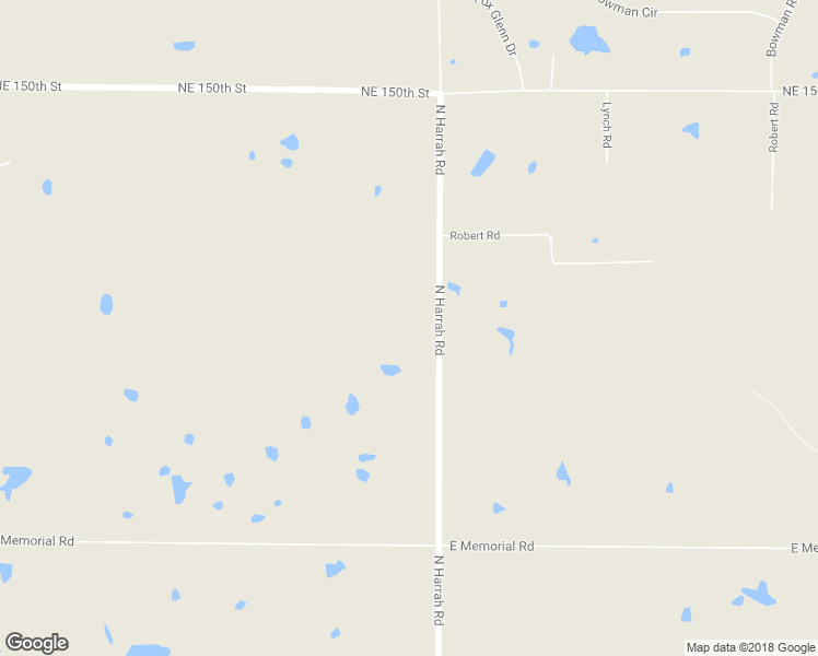 map of restaurants, bars, coffee shops, grocery stores, and more near 14345 North Harrah Road in Luther