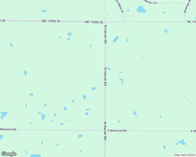 map of restaurants, bars, coffee shops, grocery stores, and more near 14345 North Harrah Road in Luther