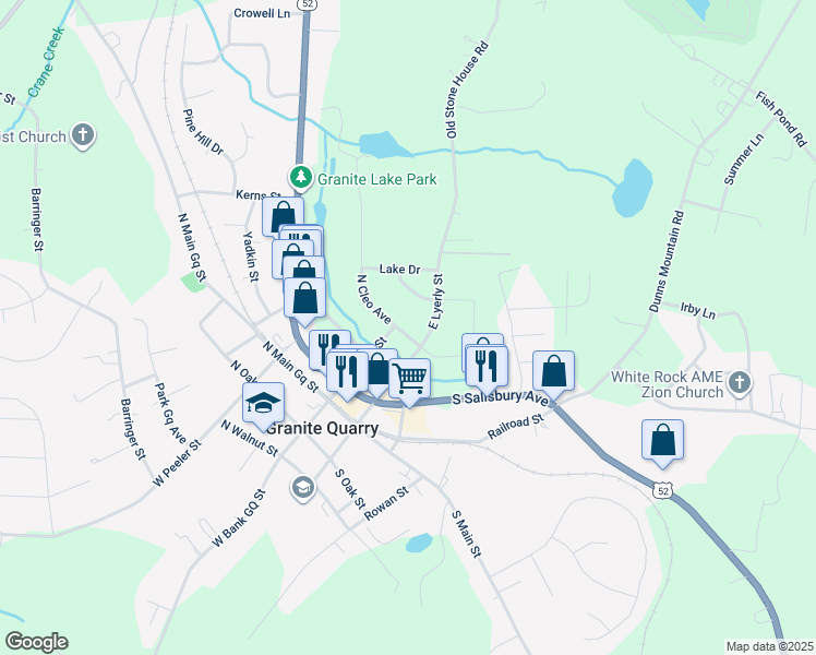 map of restaurants, bars, coffee shops, grocery stores, and more near 103 South Cleo Avenue in Salisbury