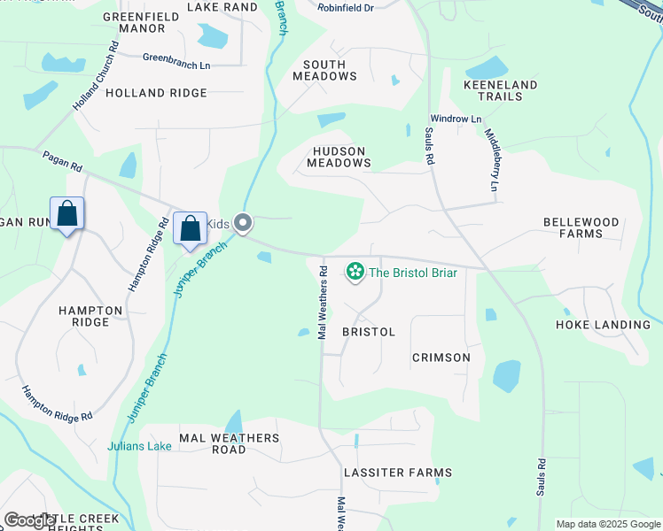 map of restaurants, bars, coffee shops, grocery stores, and more near 1116 New Castle Court in Raleigh