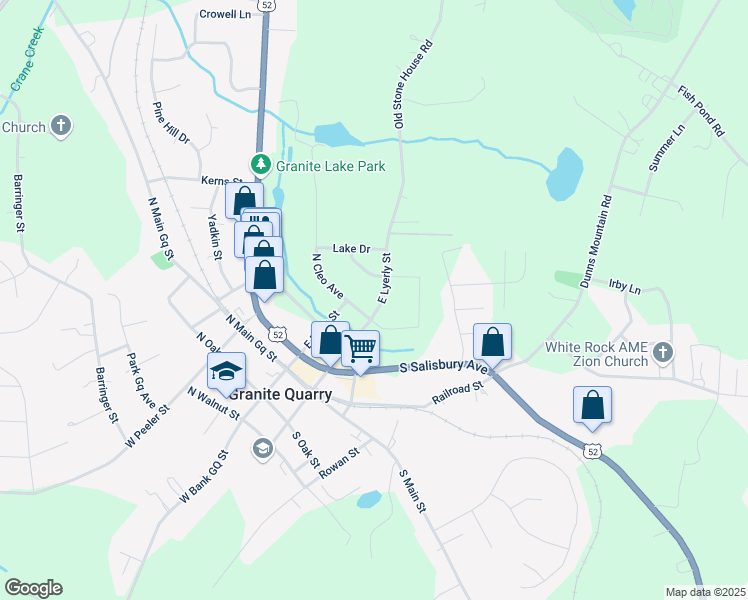 map of restaurants, bars, coffee shops, grocery stores, and more near 409 East Lyerly Street in Salisbury