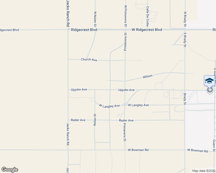 map of restaurants, bars, coffee shops, grocery stores, and more near 2206 West Upjohn Avenue in Ridgecrest
