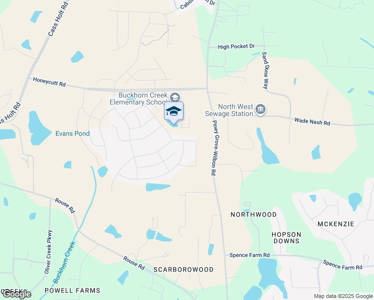 map of restaurants, bars, coffee shops, grocery stores, and more near 109 Faxton Way in Holly Springs