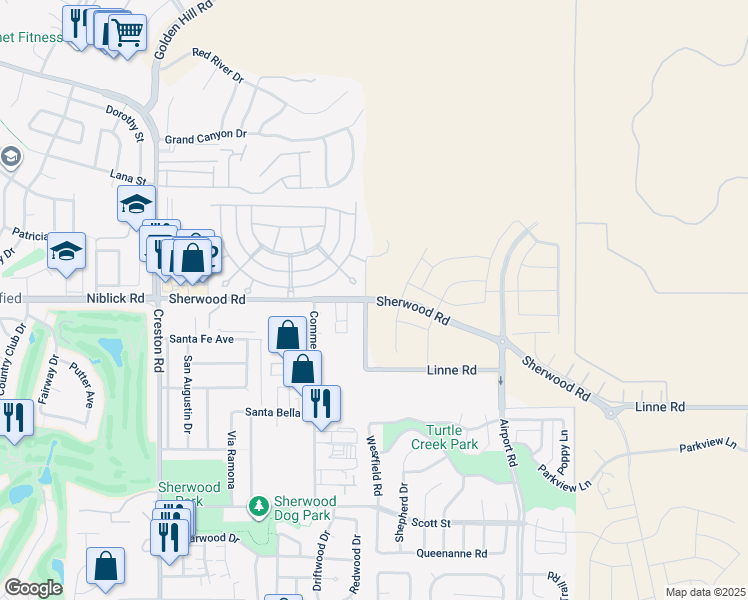 map of restaurants, bars, coffee shops, grocery stores, and more near 2 Paso Robles Road in Paso Robles