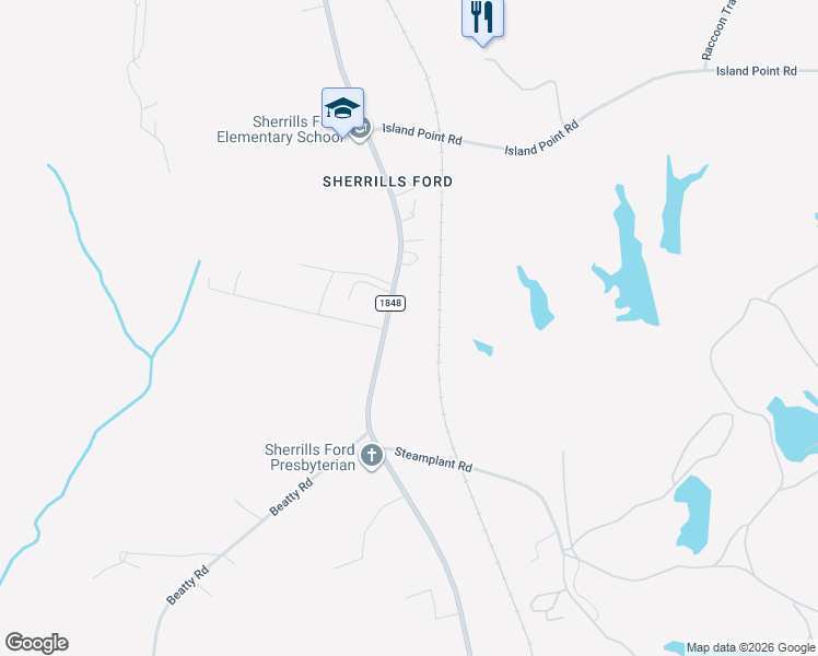 map of restaurants, bars, coffee shops, grocery stores, and more near 8316 Sherrills Ford Road in Sherrills Ford