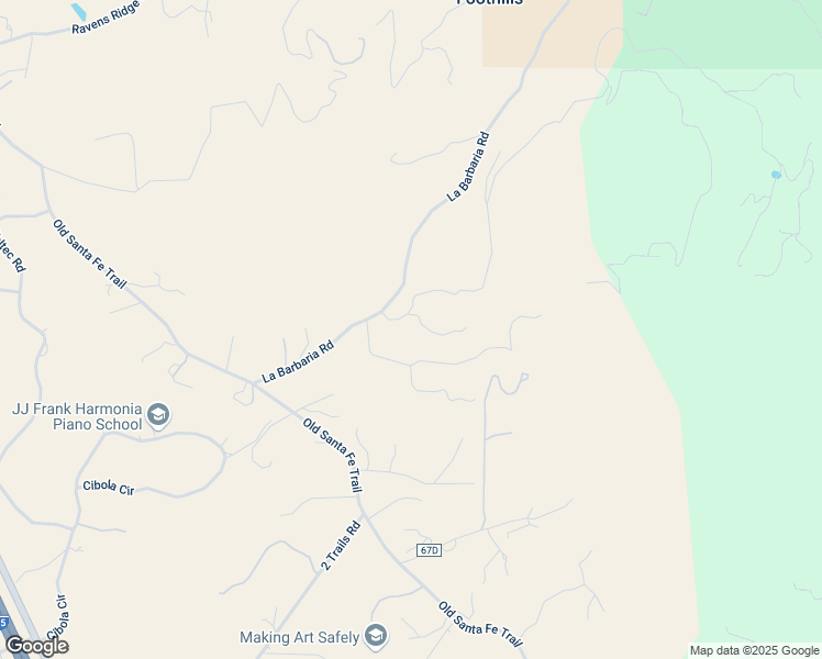 map of restaurants, bars, coffee shops, grocery stores, and more near 6 Overlook Road in Santa Fe