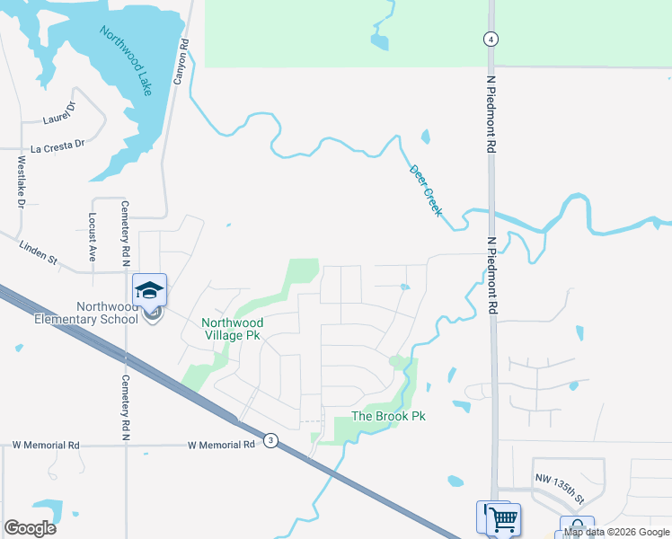 map of restaurants, bars, coffee shops, grocery stores, and more near 13805 North Piedmont Road in Piedmont