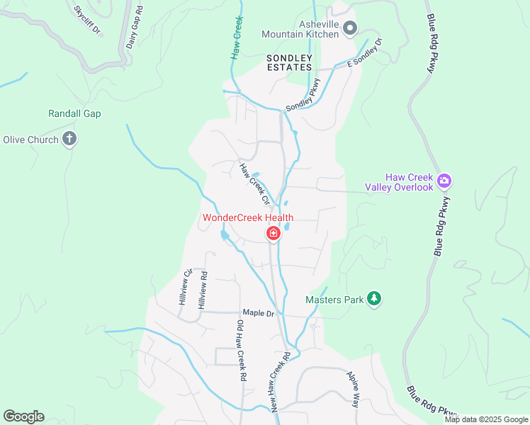 map of restaurants, bars, coffee shops, grocery stores, and more near 970 New Haw Creek Road in Asheville