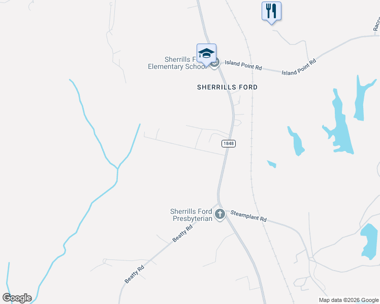 map of restaurants, bars, coffee shops, grocery stores, and more near 8303 Sherrills Ford Road in Sherrills Ford