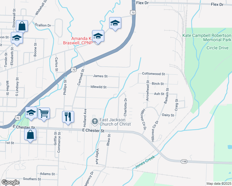 map of restaurants, bars, coffee shops, grocery stores, and more near 15 Richard Road in Jackson