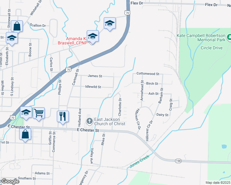 map of restaurants, bars, coffee shops, grocery stores, and more near 15 Richard Road in Jackson