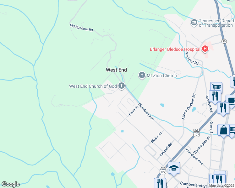 map of restaurants, bars, coffee shops, grocery stores, and more near 59 Norwood Road in Pikeville