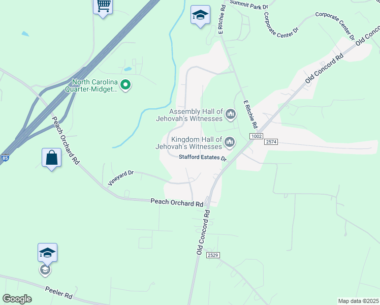 map of restaurants, bars, coffee shops, grocery stores, and more near 238 Stafford Estates Drive in Salisbury