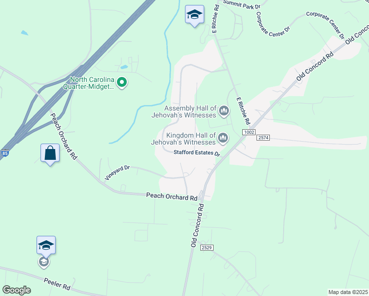 map of restaurants, bars, coffee shops, grocery stores, and more near 238 Stafford Estates Drive in Salisbury