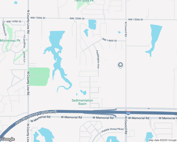 map of restaurants, bars, coffee shops, grocery stores, and more near 143rd Terrace in Oklahoma City