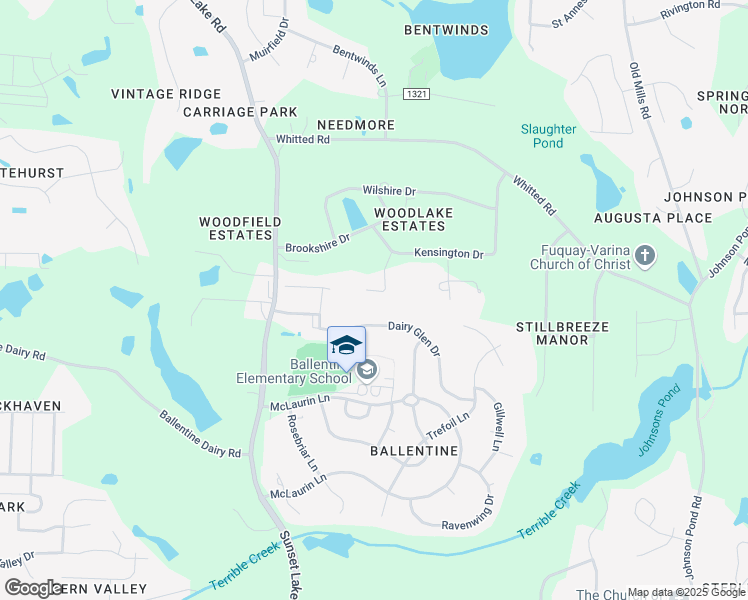 map of restaurants, bars, coffee shops, grocery stores, and more near 8109 Woodcrest Court in Fuquay Varina