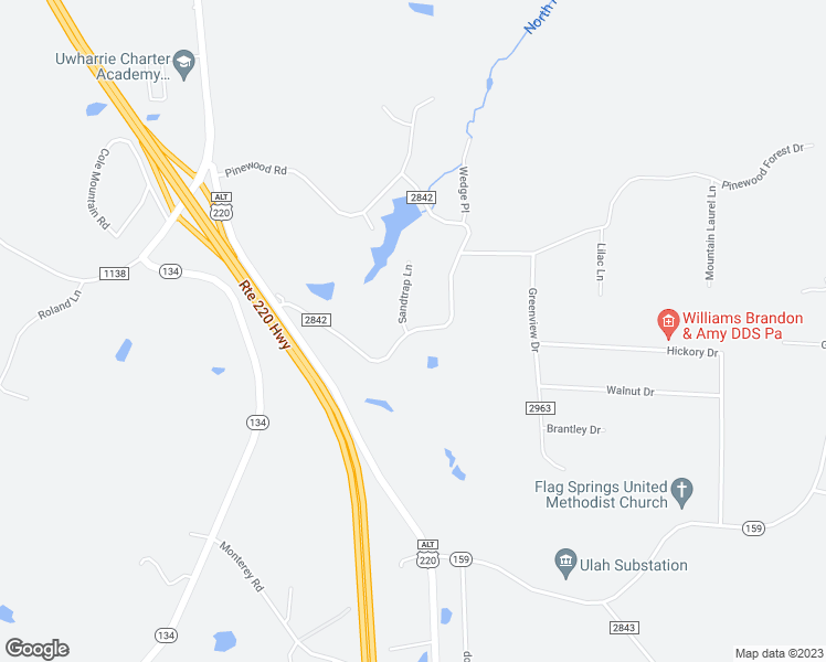 map of restaurants, bars, coffee shops, grocery stores, and more near 558 Nassau Trail in Asheboro