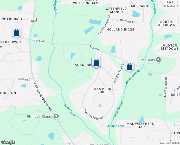map of restaurants, bars, coffee shops, grocery stores, and more near 5912 Hampton Ridge Road in Raleigh