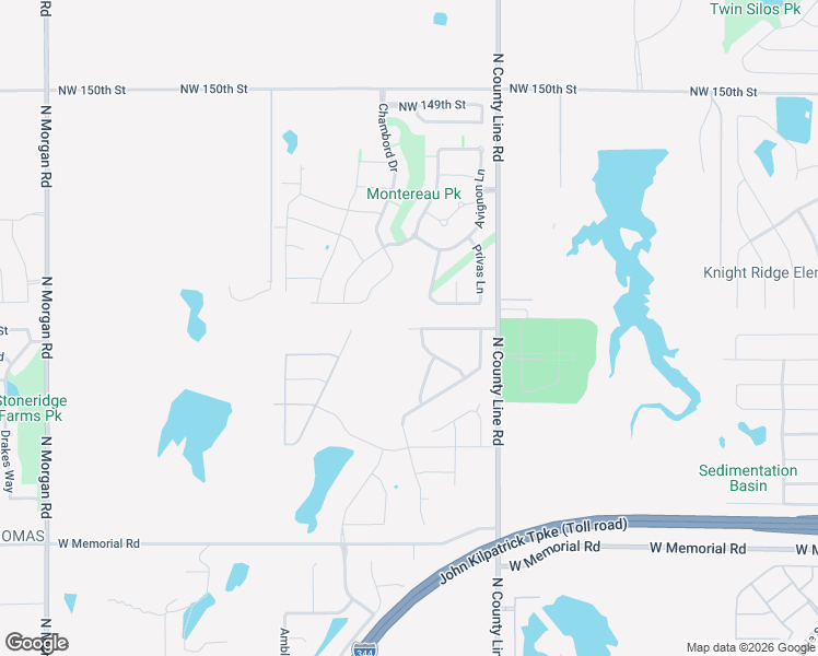 map of restaurants, bars, coffee shops, grocery stores, and more near 9101 Northwest 143rd Street in Yukon