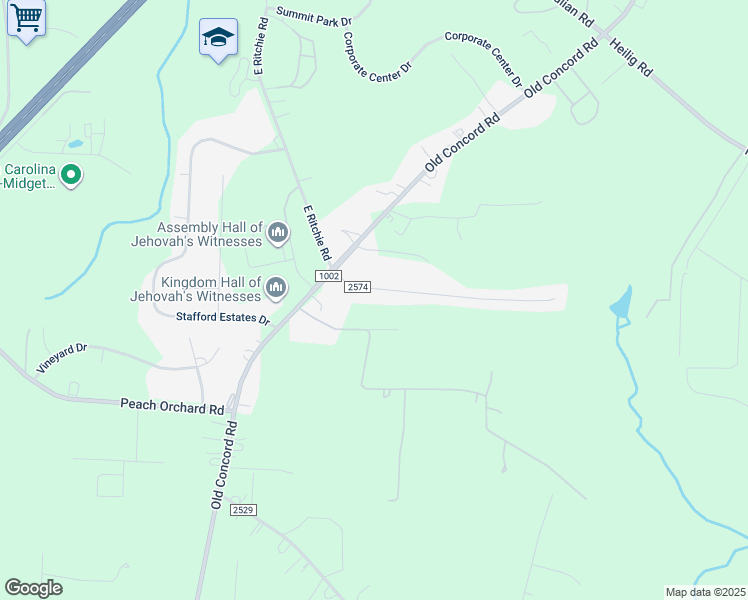 map of restaurants, bars, coffee shops, grocery stores, and more near 210 Settlers Grove Lane in Salisbury