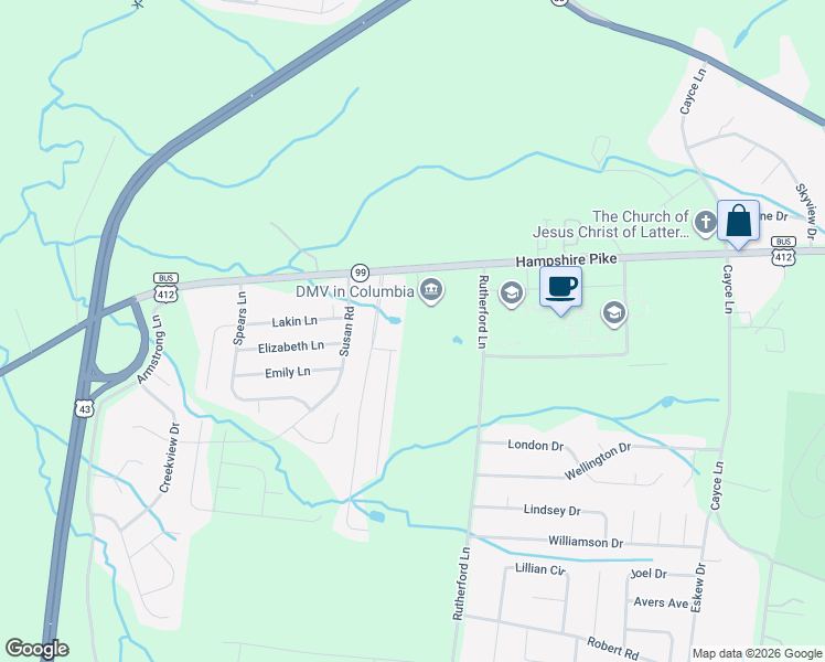 map of restaurants, bars, coffee shops, grocery stores, and more near 1709 Harvard Drive in Columbia