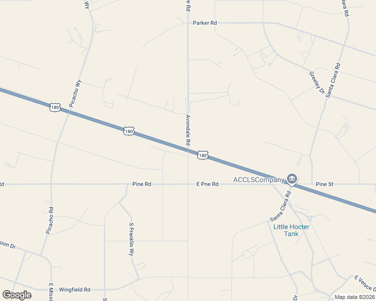 map of restaurants, bars, coffee shops, grocery stores, and more near South Avondale Road in Valle