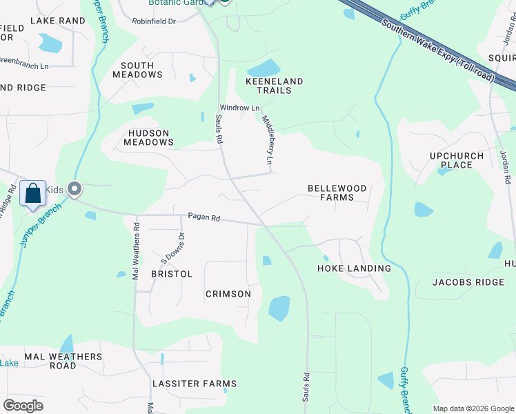 map of restaurants, bars, coffee shops, grocery stores, and more near 1001 Bellewood Farms Road in Raleigh