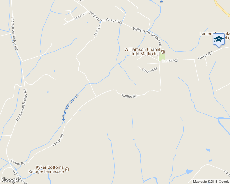 map of restaurants, bars, coffee shops, grocery stores, and more near 6512 Lanier Road in Maryville