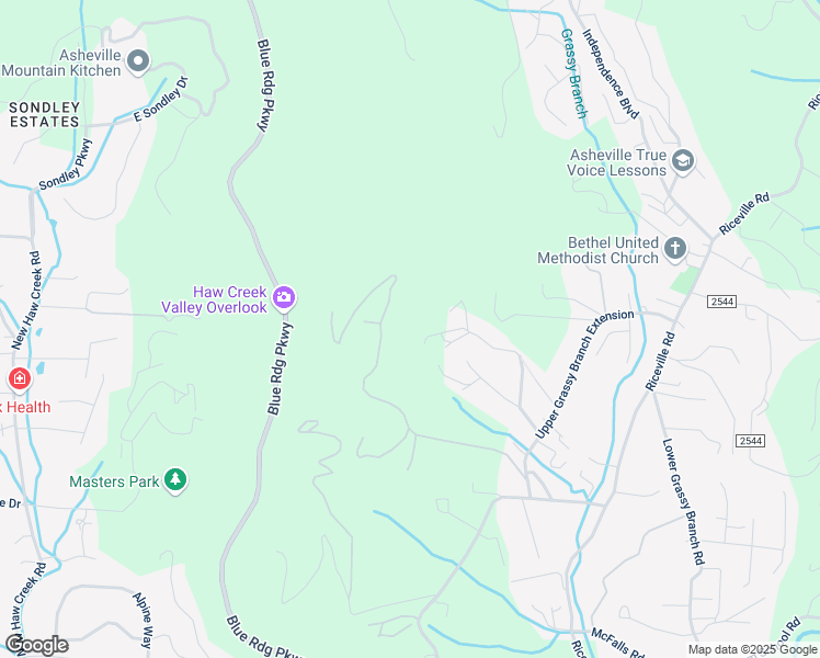 map of restaurants, bars, coffee shops, grocery stores, and more near 156 Kirkwood Drive in Asheville