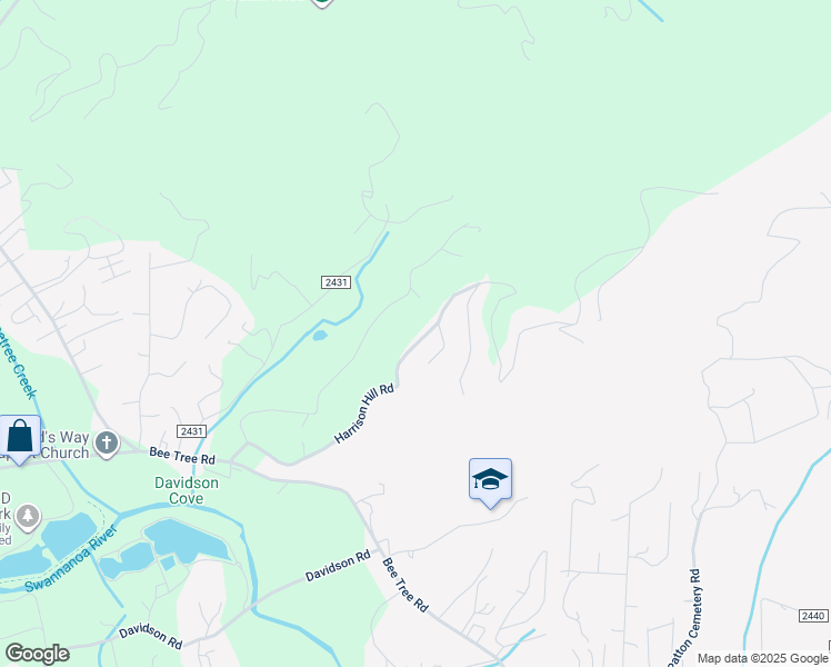 map of restaurants, bars, coffee shops, grocery stores, and more near 128 Harrison Hill Road in Swannanoa