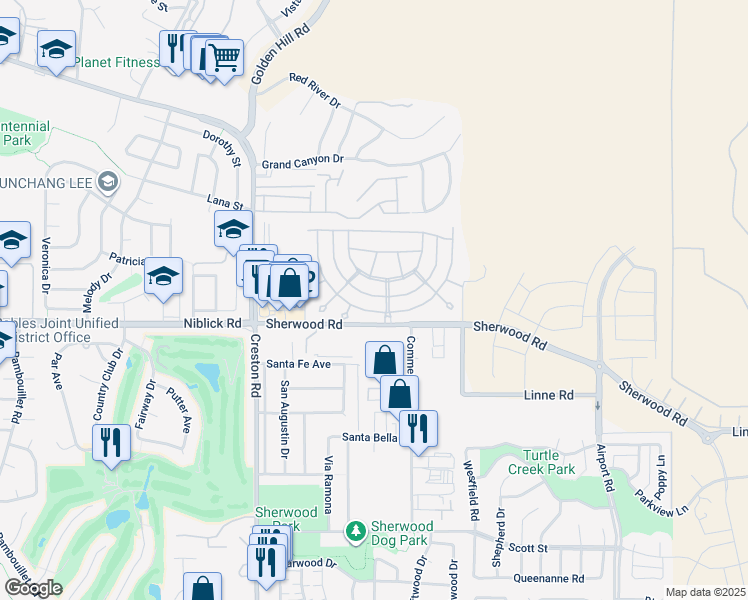 map of restaurants, bars, coffee shops, grocery stores, and more near 338 Partridge Avenue in Paso Robles