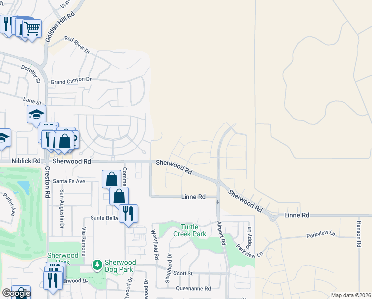 map of restaurants, bars, coffee shops, grocery stores, and more near 1118 Mazzini Road in Paso Robles