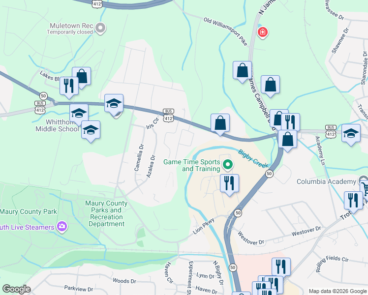map of restaurants, bars, coffee shops, grocery stores, and more near 1247 Oxford Village Cove in Columbia