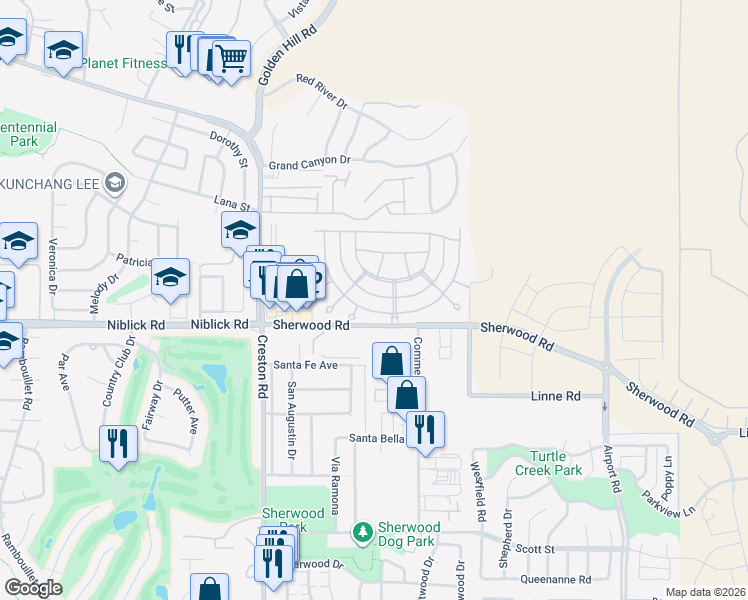map of restaurants, bars, coffee shops, grocery stores, and more near 334 Partridge Avenue in Paso Robles