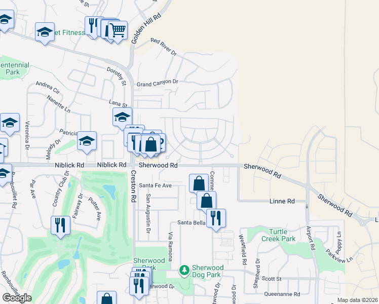 map of restaurants, bars, coffee shops, grocery stores, and more near 334 Partridge Avenue in Paso Robles