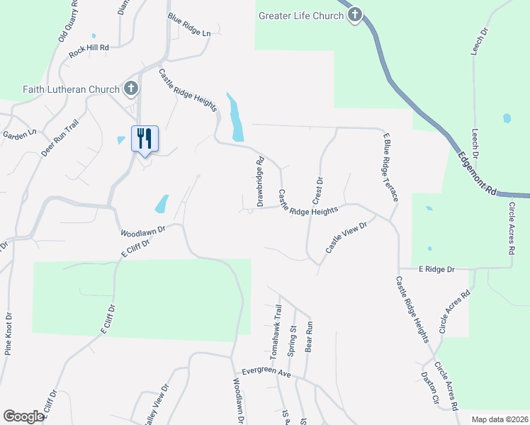 map of restaurants, bars, coffee shops, grocery stores, and more near 109 Kings Place in Fairfield Bay