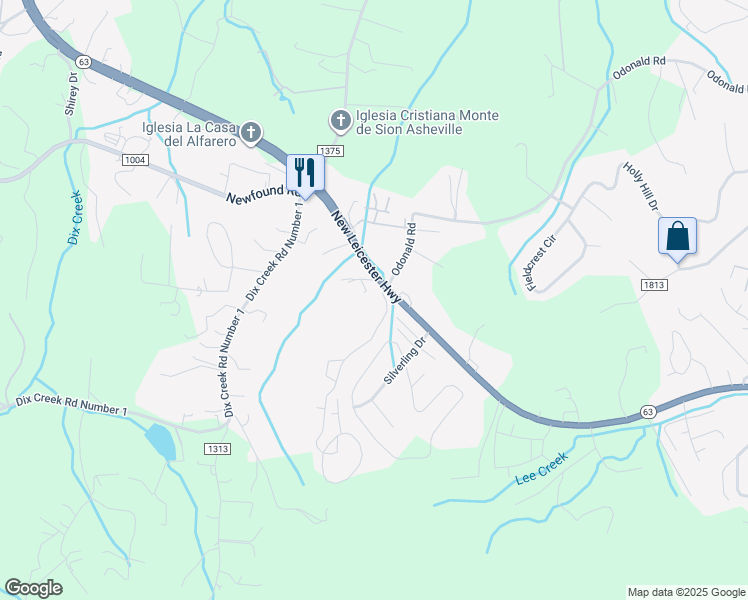 map of restaurants, bars, coffee shops, grocery stores, and more near 916 New Leicester Highway in Asheville