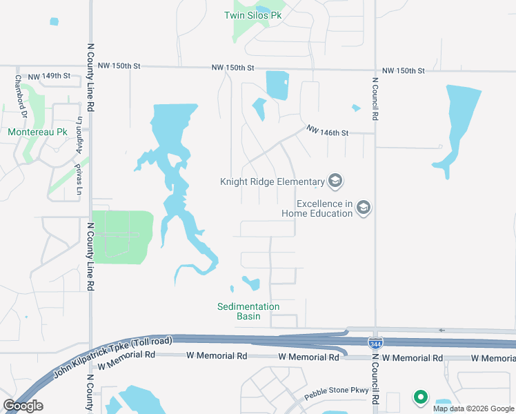 map of restaurants, bars, coffee shops, grocery stores, and more near 14425 Yorkshire Lane in Oklahoma City