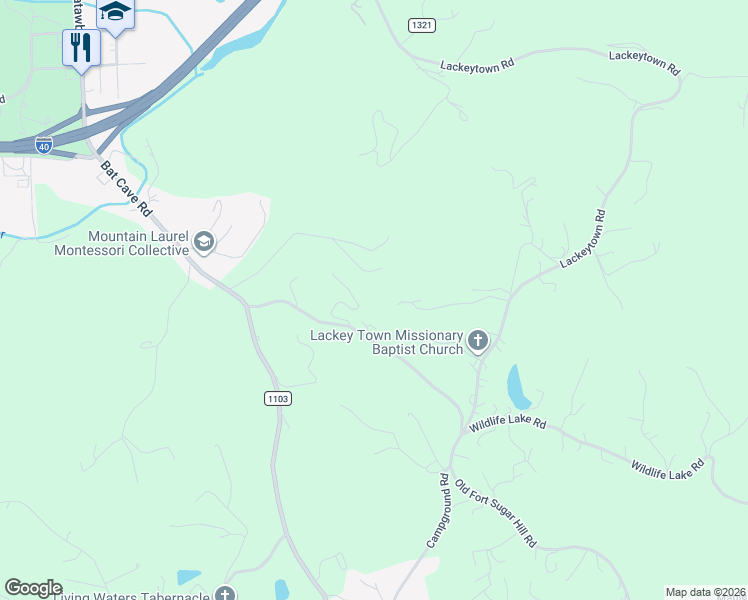 map of restaurants, bars, coffee shops, grocery stores, and more near in Old Fort