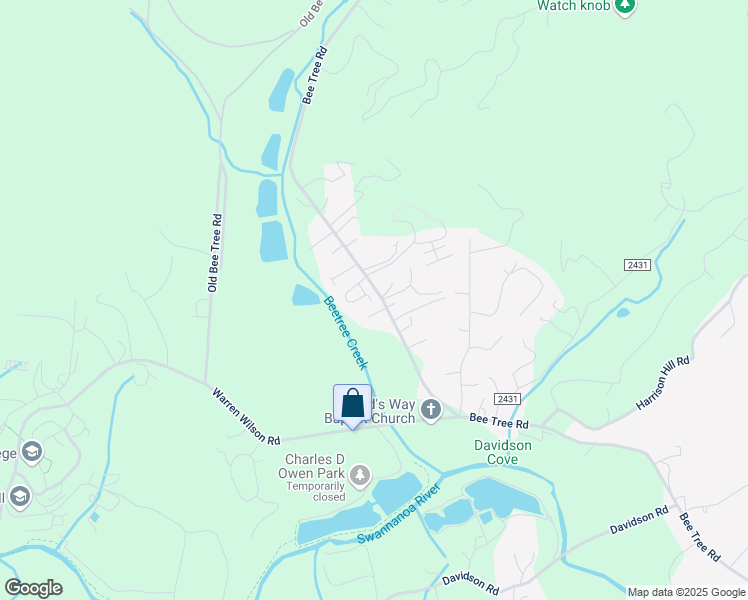 map of restaurants, bars, coffee shops, grocery stores, and more near 49 Honeycomb Circle in Swannanoa