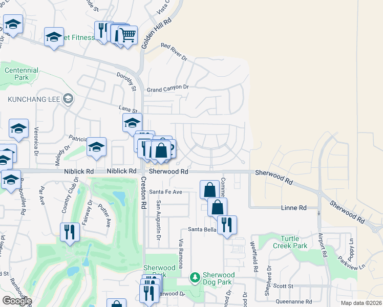 map of restaurants, bars, coffee shops, grocery stores, and more near 326 Partridge Avenue in Paso Robles