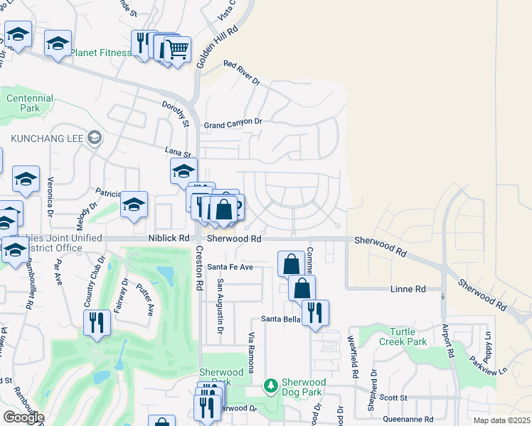 map of restaurants, bars, coffee shops, grocery stores, and more near 326 Partridge Avenue in Paso Robles