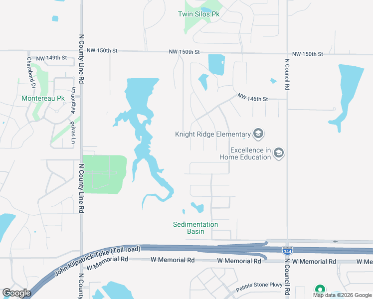 map of restaurants, bars, coffee shops, grocery stores, and more near 14425 Caledonia Way in Oklahoma City