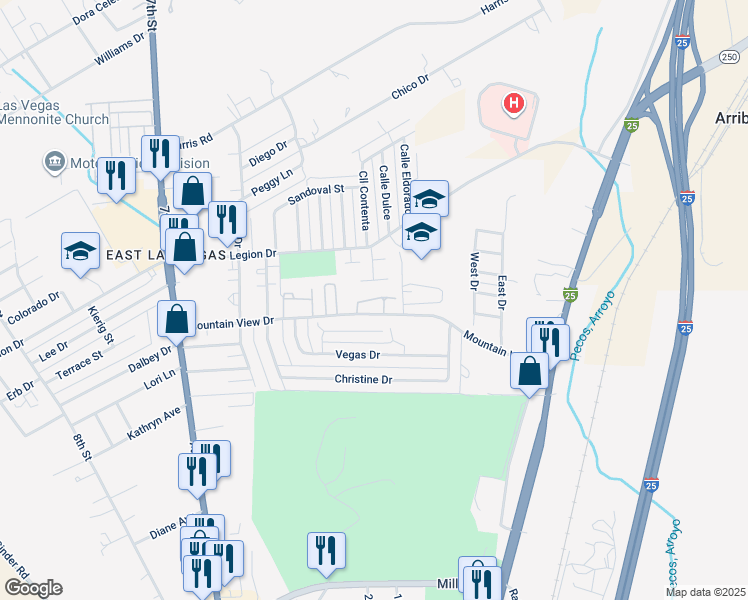 map of restaurants, bars, coffee shops, grocery stores, and more near 2321 Calle Contenta Street in Las Vegas