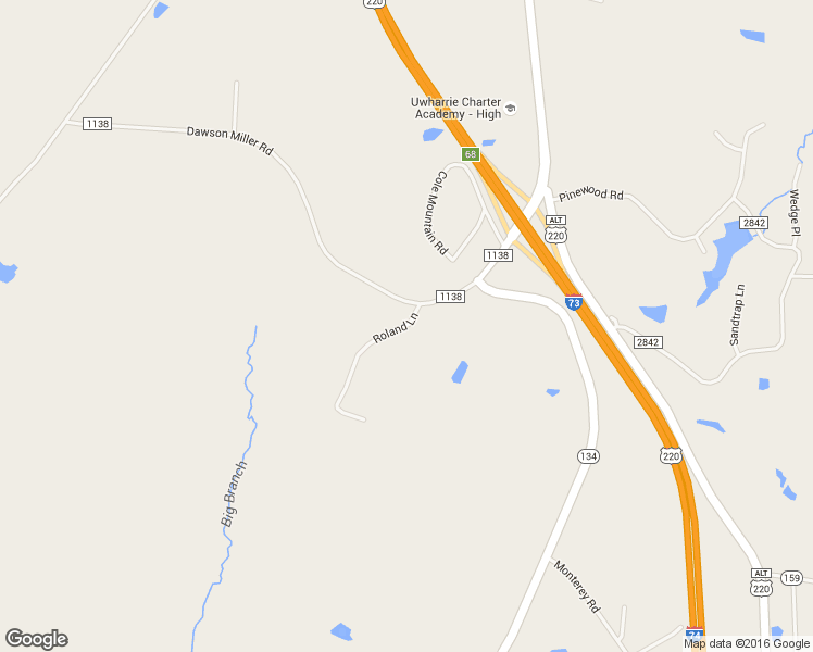 map of restaurants, bars, coffee shops, grocery stores, and more near 240 Roland Lane in Asheboro