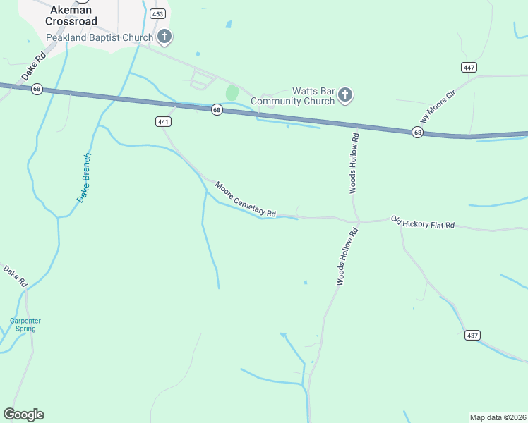 map of restaurants, bars, coffee shops, grocery stores, and more near 320 Moore Cemetary Road in Decatur