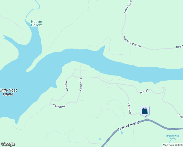 map of restaurants, bars, coffee shops, grocery stores, and more near 440 Canyon Road in Greers Ferry